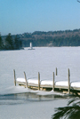 Sunapee, NH - Lighthouse & Dock - Winter